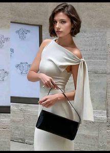 Elegant Cream Dress with Tie Detail From Newme