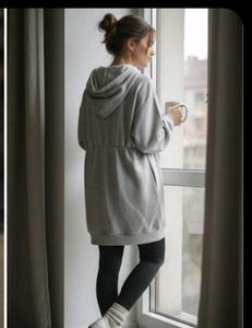 Cozy Grey Hoodie Dress