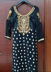 Black Party Wear Kurta