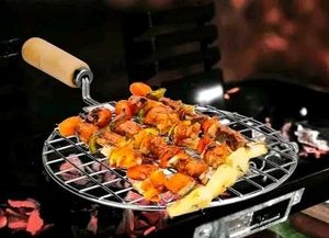 Wire Round Wooden Handle Roaster Papad Jali