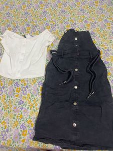 Denim Dungree With Tshirt
