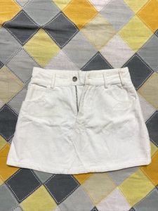 White corduroy Mini Skirt