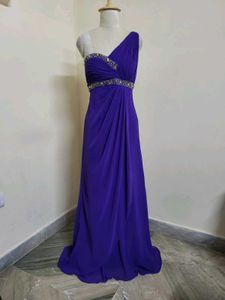 Elegant Purple One-Shoulder Dress