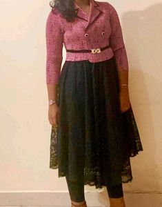 Pink & Black Dress