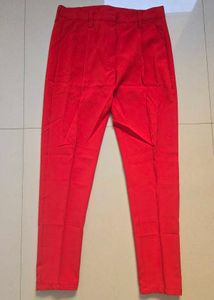 Red Straight Leg Pants