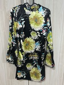 Zara Black Printed Mini Dress