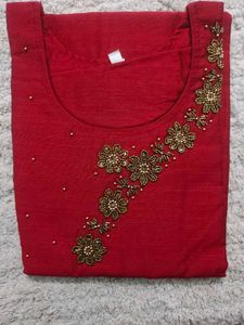 Elegant Maroon Kurta with Handwork