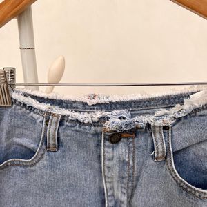 Denim Slit Skirt