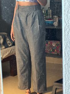 H&amp;M Gray Pleated Trousers Xs