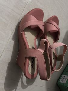 Pink Heeled Sandals - Size 7