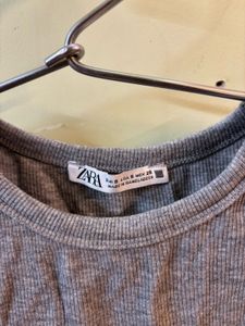 Zara Grey Ribbed Tank Top