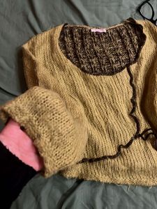 Y2K Unique Olive Green Knit Top