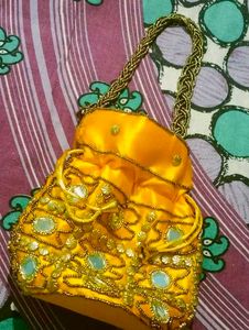 bag Maroon Women Potli for Wedding, Puja or PartyM