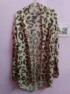 H&M Leopard Print Front Open Cardigan
