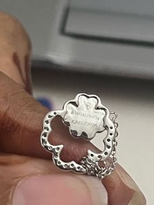 14 KT White Gold Clover Pendant Diamond Necklace
