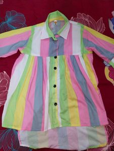 Pastel Charm Flared-Sleeve Shirt Top