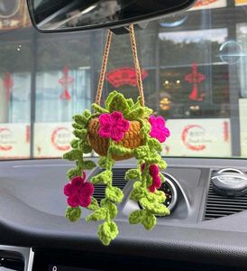 Crochet Car Hanging Plants And Flowers