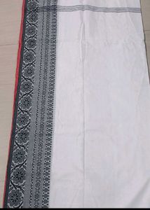 Begumpuri Khadi Cotton Red Black Saree