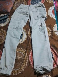 Boys Beige Cargo Pants
