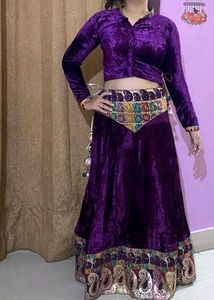 Purple Velvet Lehenga