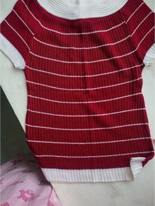 Maroon Ribbed Top