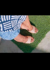 Rose Gold Block Heels For Women Size 4