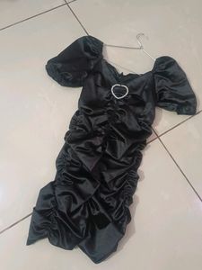 Black Heart Buckle Dress