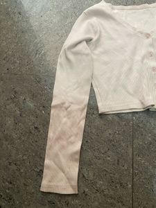 Full Sleeves Crop Top(baby Pink)