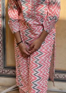Patterned Jaipuri Kurti Set