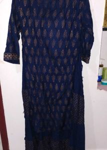 Blue Printed Kurta Set