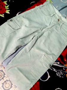 Green cargo straight fit pant
