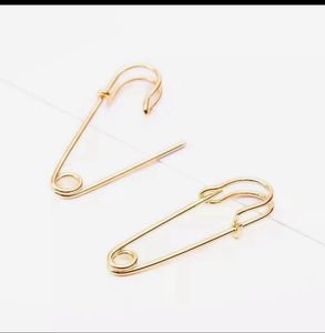 Safety Pin Earrings Golden