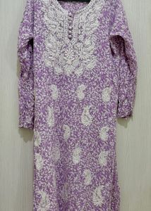 Lucknowi Chikan full sleeve kurti