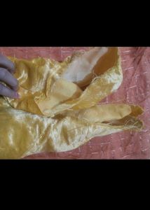 orange saree Gold Shimmer Blouse