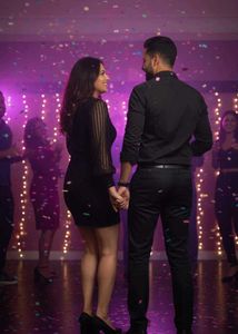 Elegant Black Sheer Sleeve Dress