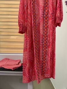 Paisley Print Sheer Jacket Overcoat