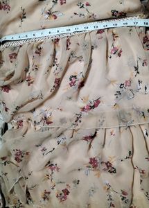 Beautiful Floral Three Steps Flare Dress.Stretchab