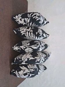 Black &amp; White Floral Throw Pillows