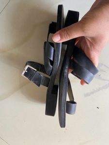 Zara Blue Leather Sandals