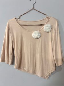 Elegant Beige Floral Top
