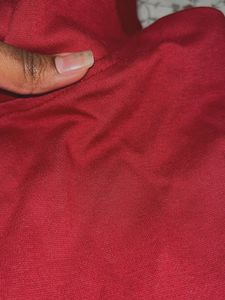 Maroonish Red Cropped Hoodie