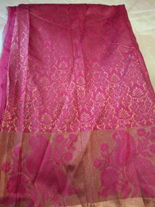 Pink Banarasi semi soft Silk Saree