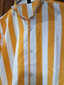 Striped Yellow &amp; White Shirt