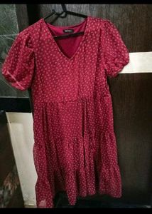 Red Polka Dot Tiered Dress