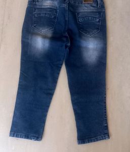 Dark Blue Jeans Capri