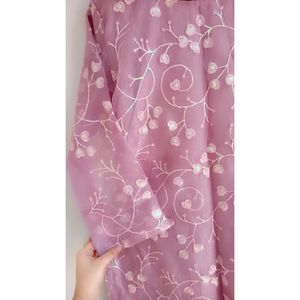 Lilac Full Embroidery Dress