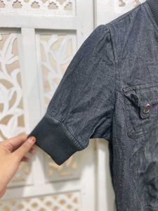 Denim Button-Down Jacket B
