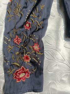 H&amp;M Satin Embroidered Blouse ♥️