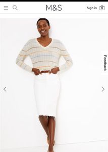 Striped marks and spencer V-Neck Top