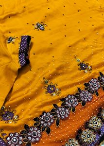 Mango Color Function Wear Saree.